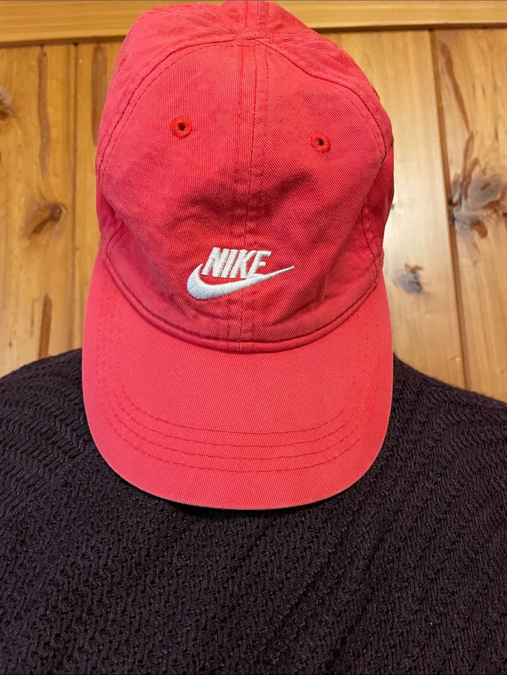 Nike Red Embroidered Swoosh Baseball Cap